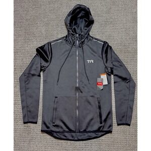 TYR Men's Alliance Podium Full Zip Hoodie - Size Small Black NWT